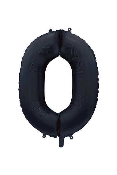 Folienballon Zahl 0 Satin Schwarz