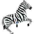 Folienballon Zebra springend Schwarz Weiß