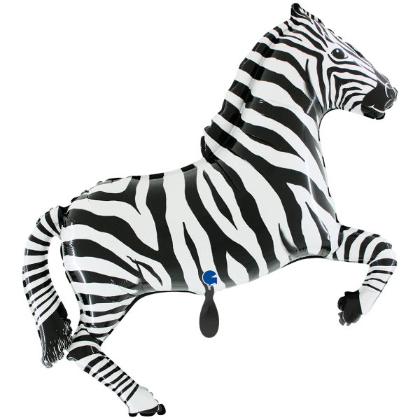 Folienballon Zebra springend Schwarz Weiß