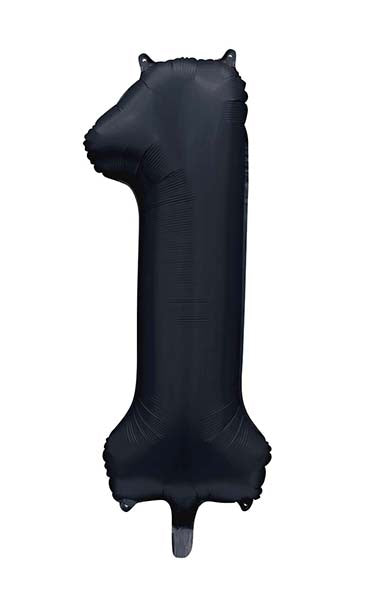 Folienballon Zahl 1 Satin Schwarz