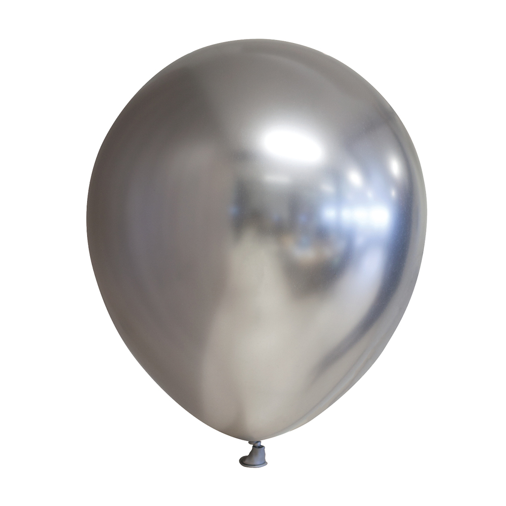 Latexballon Rund Chrome Silber  – 100 Stk.