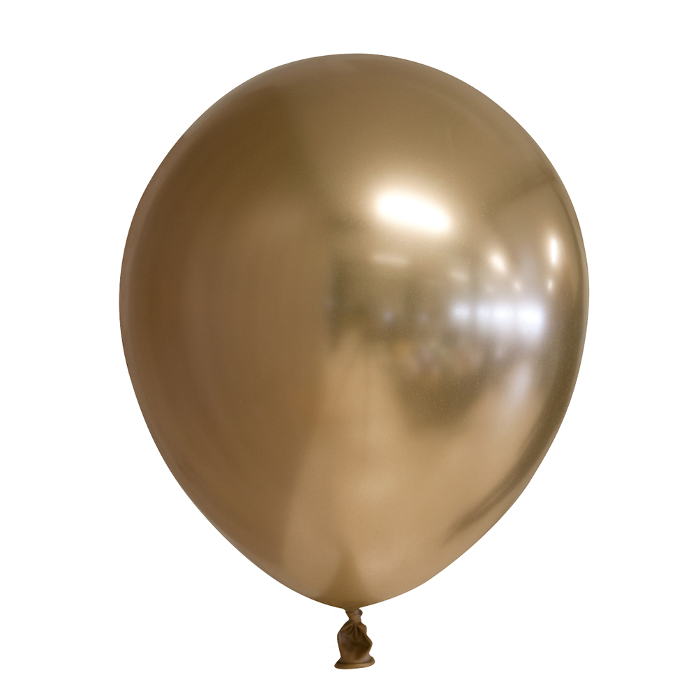 Latexballon Rund Chrome Gold – 100 Stk.