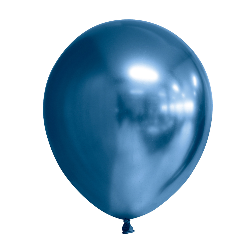 Latexballon Rund Chrome Blau  – 100 Stk.