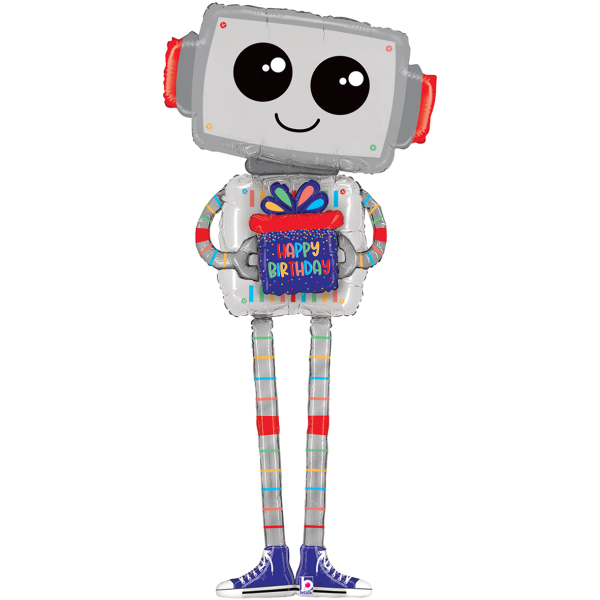 Happy Birthday Folienballon - Roboter Airwalker - 157cm