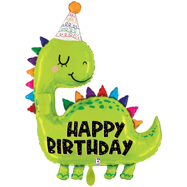 Happy Birthday Folienballon - Dinosaurier Grün - 71x92cm