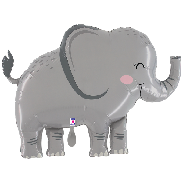 Folienballon Elefant stehend Grau