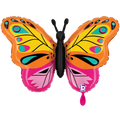 Folienballon Schmetterling Orange Pink