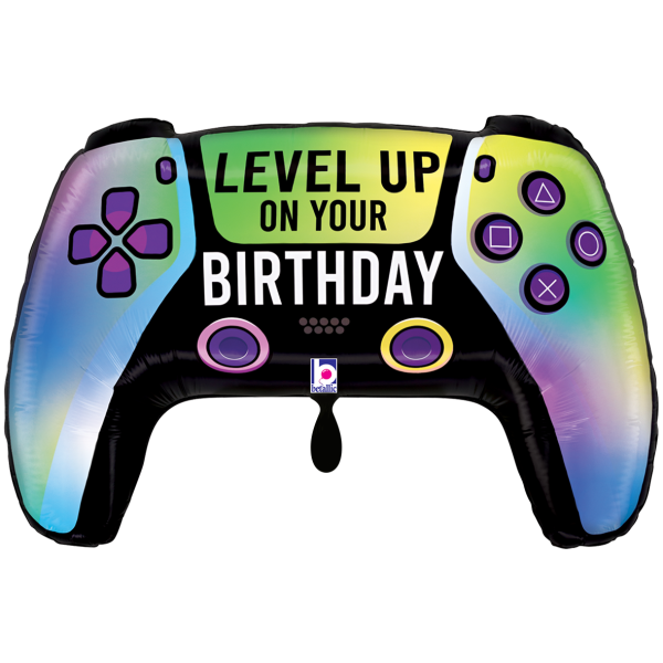 Level Up on Your Birthday Folienballon - Gaming Controller - 75x49cm