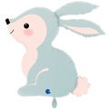 Folienballon Hase Mint Rosa