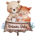 Folienballon Welcome Baby Waldtiere
