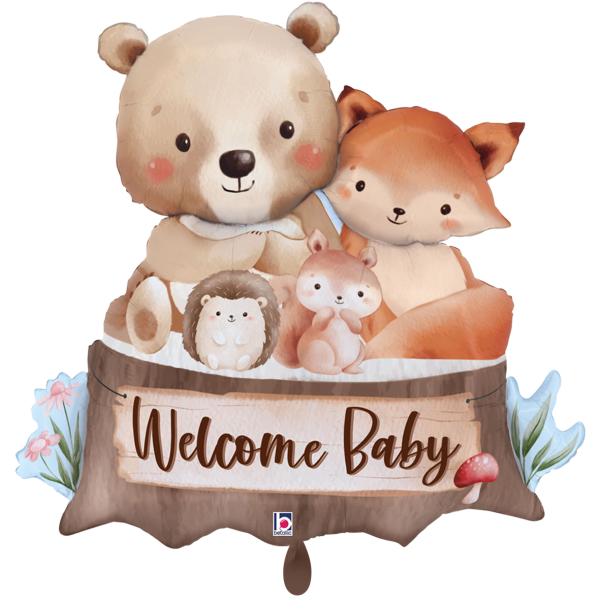 Folienballon Welcome Baby Waldtiere