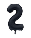 Folienballon Zahl 2 Satin Schwarz