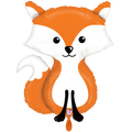 Folienballon Fuchs sitzend Orange Weiß