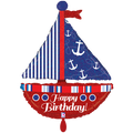Happy Birthday Folienballon - Segelboot Maritim - 59x73cm