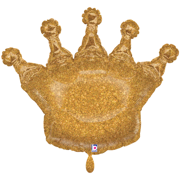 Krone Folienballon - Gold Glitzer - 75x58cm