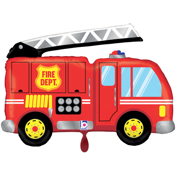Folienballon Feuerwehrauto „Fire Dept.“ Rot Gelb