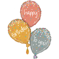 Happy Birthday Folienballon - Ballonstrauß Konfetti - 62x81cm