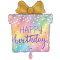 Happy Birthday Folienballon - Geschenk Regenbogen - 46x51cm