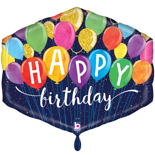Happy Birthday Folienballon - Bunte Ballons - 76cm
