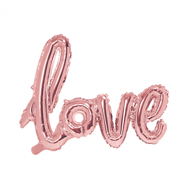 Folienballon Schriftzug "love" Rosegold