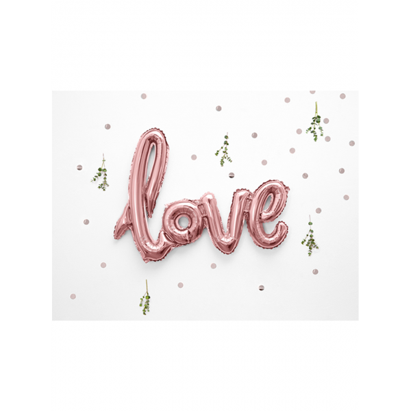 Folienballon Schriftzug "love" Rosegold
