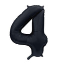 Folienballon Zahl 4 Satin Schwarz