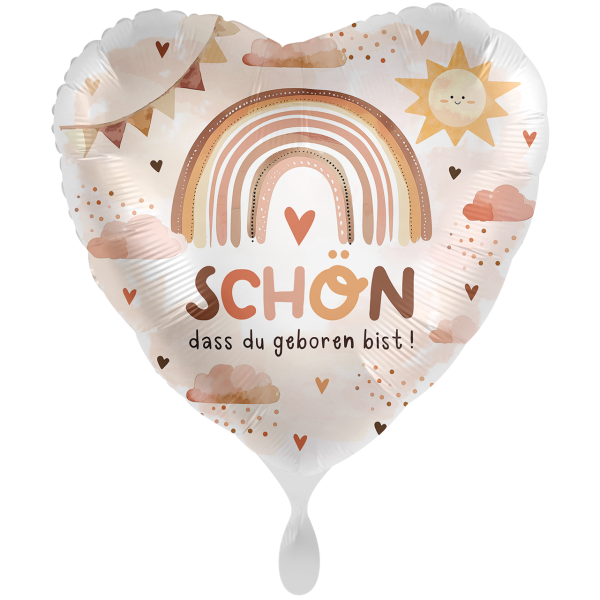 Herzballon Schön dass du geboren bist - 71cm