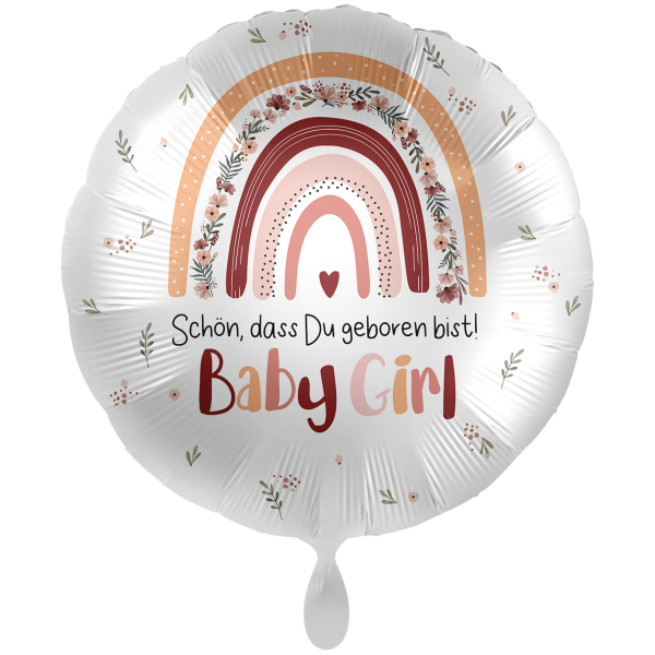 Folienballon Baby Girl Regenbogen - 71cm