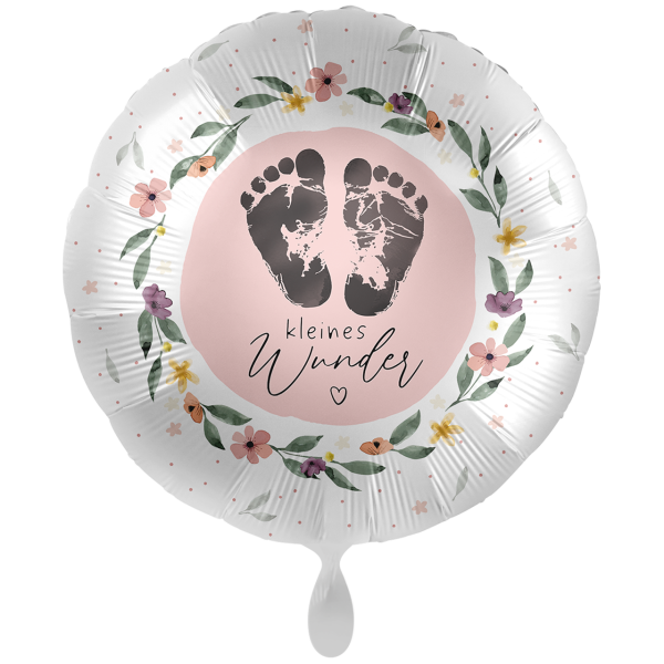 Folienballon Kleines Wunder zur Geburt Rosa - 71cm