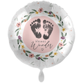 Folienballon Kleines Wunder zur Geburt Rosa - 71cm