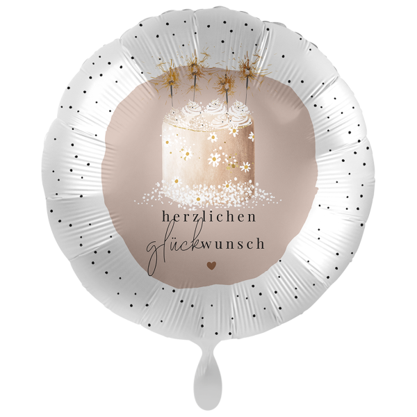 Herzlichen Glückwunsch Folienballon - Torte Elegant - 71cm