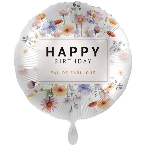 Happy Birthday Folienballon - Eau de Fabulous Blumen - 71cm