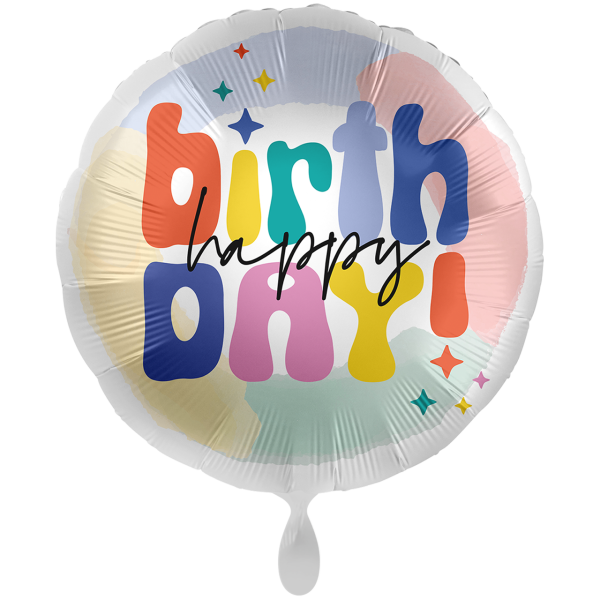 Happy Birthday Folienballon - Bunte Buchstaben Regenbogen - 71cm