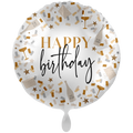 Happy Birthday Folienballon - Konfetti Gold & Silber - 71cm