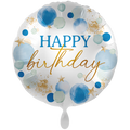 Happy Birthday Folienballon - Ballons Blau Gold - 71cm