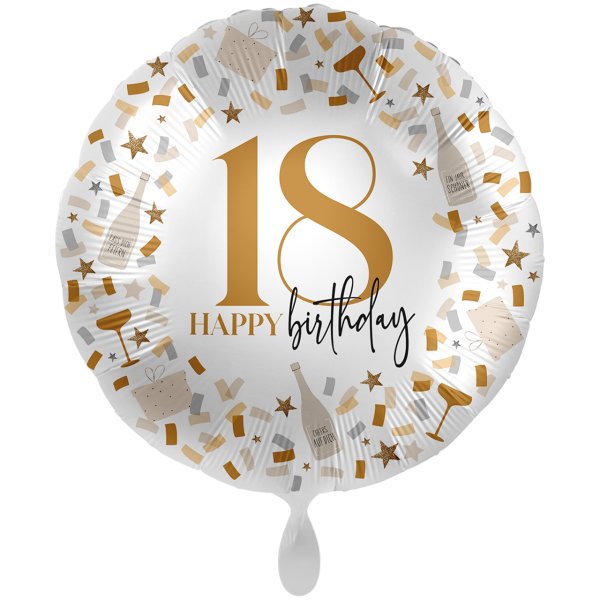 Folienballon Happy Birthday 18 Konfetti - 71cm