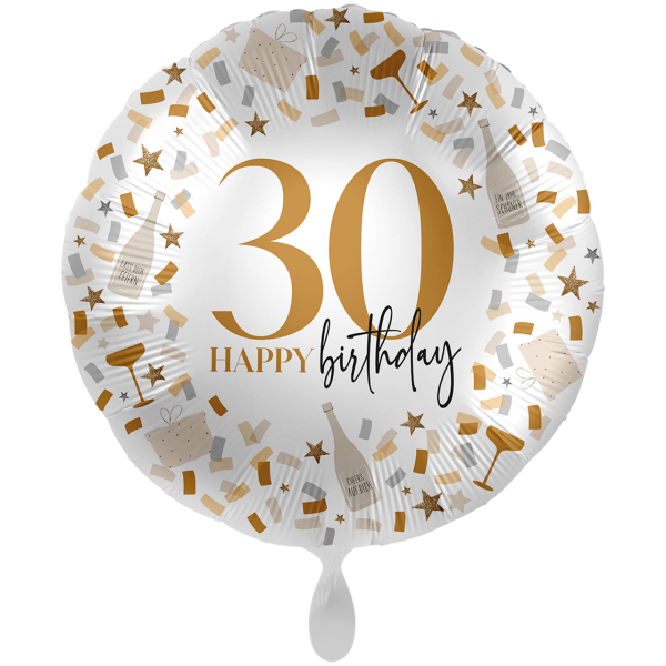 Folienballon Happy Birthday 30 Konfetti - 71cm