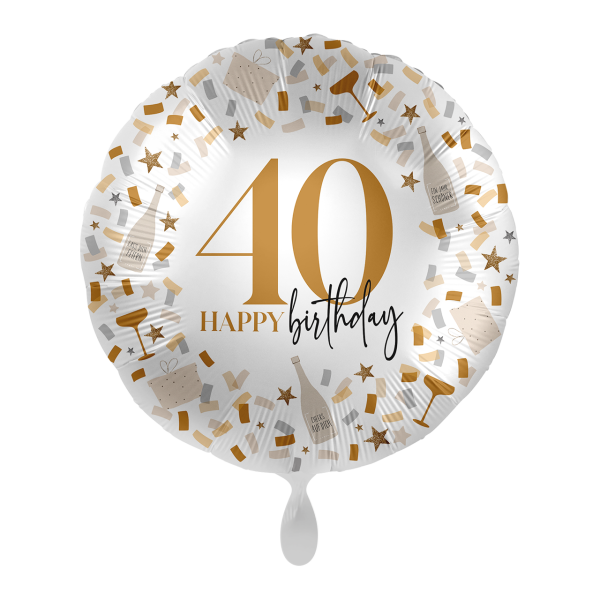 Folienballon Happy Birthday 40 Konfetti - 71cm