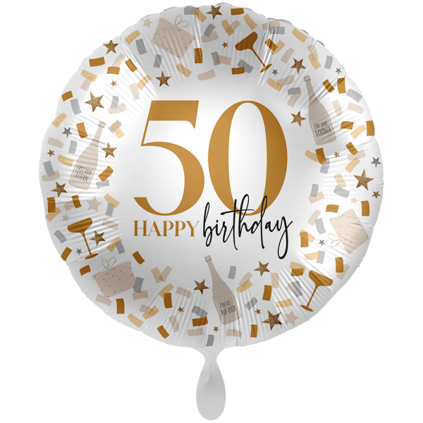 Folienballon Happy Birthday 50 Konfetti - 71cm