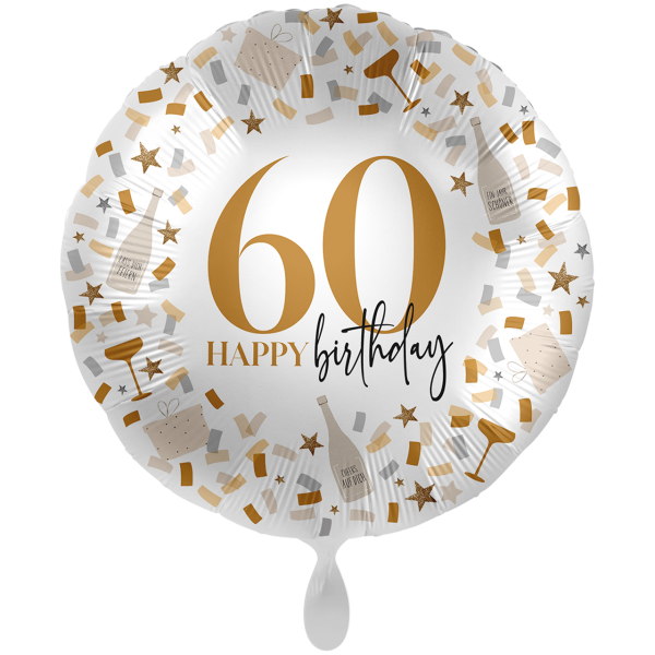 Folienballon Happy Birthday 60 Konfetti - 71cm