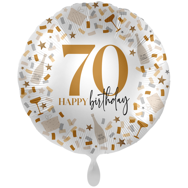 Folienballon Happy Birthday 70 Konfetti - 71cm