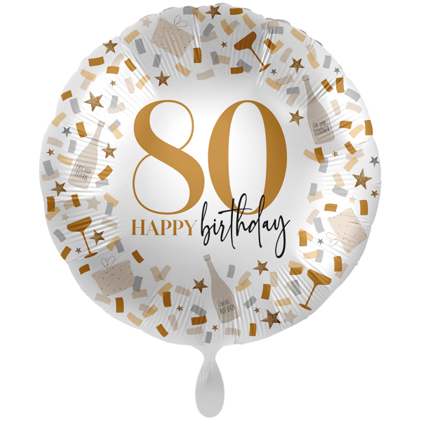 Folienballon Happy Birthday 80 Konfetti - 71cm