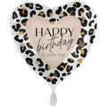 Happy Birthday Folienballon - Du wildes Ding Herz Leopard - 71cm