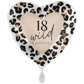 Folienballon - 18 wild & wunderbar Herz Leopard - 71cm