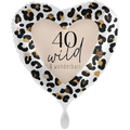 Folienballon - 40 wild & wunderbar Herz Leopard - 71cm