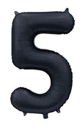 Folienballon Zahl 5 Satin Schwarz