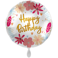 Happy Birthday Folienballon - Blumen Boho - 71cm