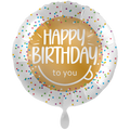 Happy Birthday Folienballon - Konfetti Gold & Bunt - 71cm