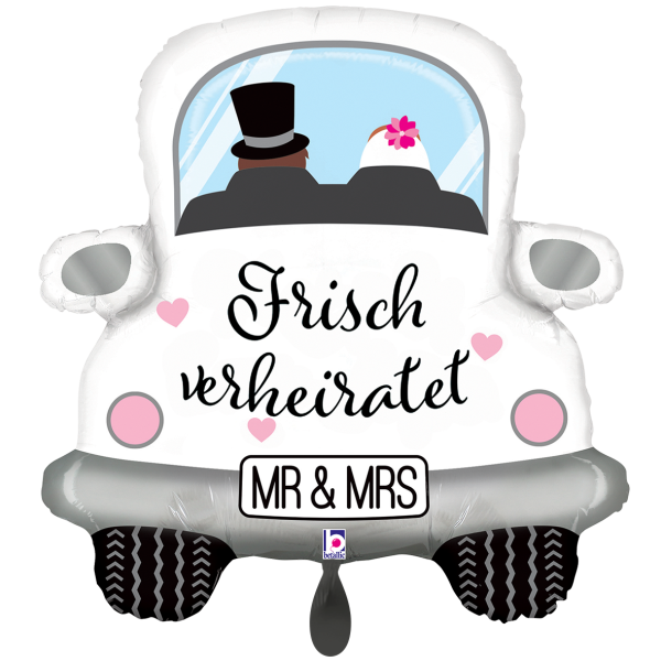 Folienballon „Frisch verheiratet“ Hochzeitsauto Mr. & Mrs.