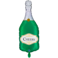 Cheers Folienballon - Champagnerflasche Grün - 31x80cm